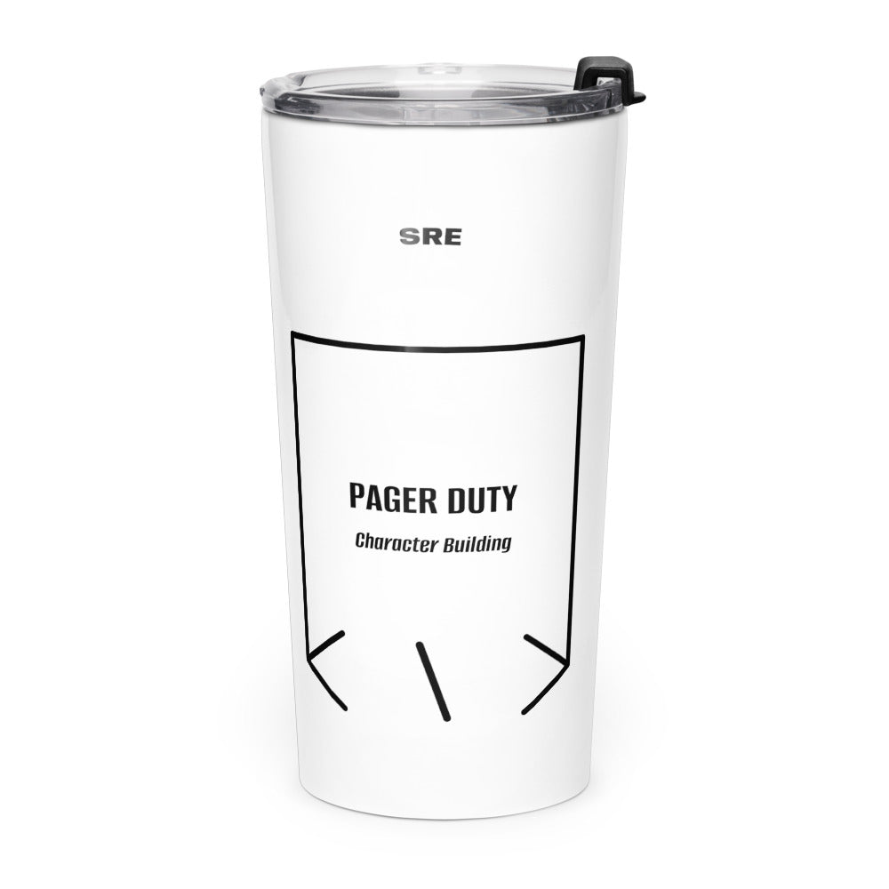 Pager Duty — White Black back mockup (20oz)