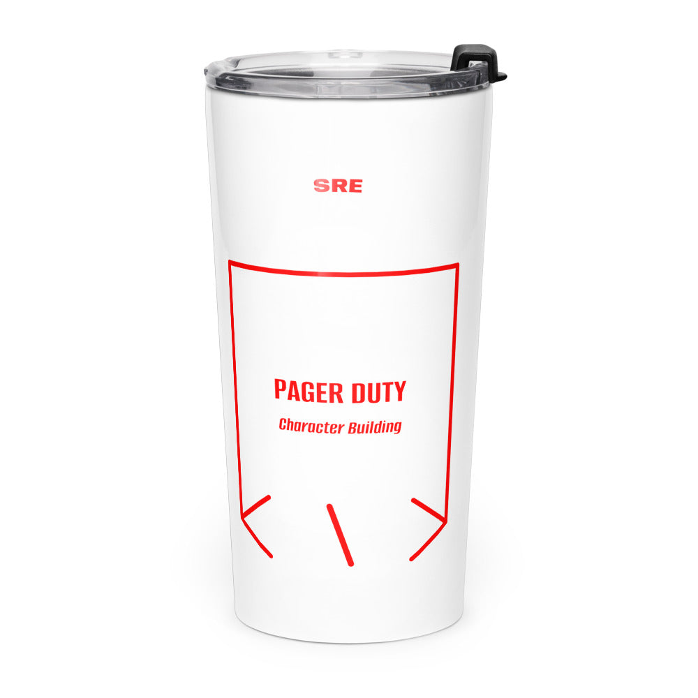 Pager Duty — White Red back mockup (20oz)