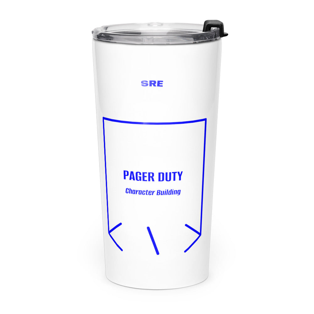 Pager Duty — White Blue back mockup (20oz)