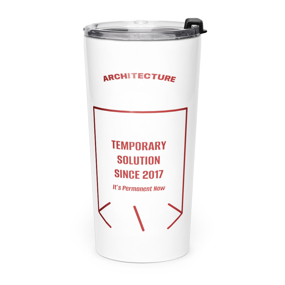 Temporary Solution Since 2017 — White Brown back mockup (20oz)