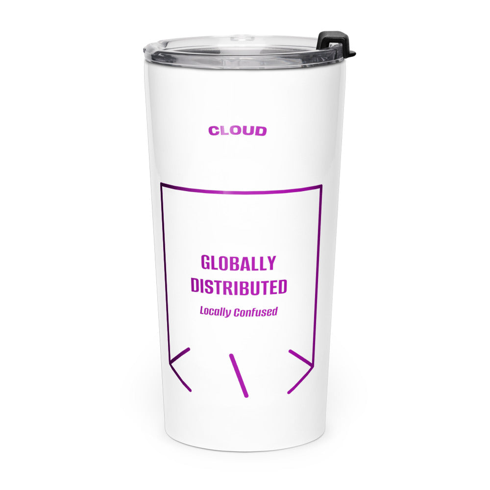 Globally Distributed — White Purple back mockup (20oz)