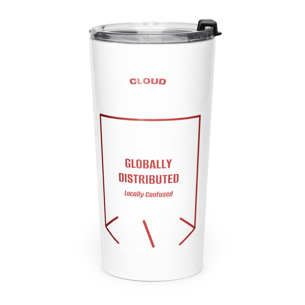Globally Distributed — White Brown back mockup (20oz)