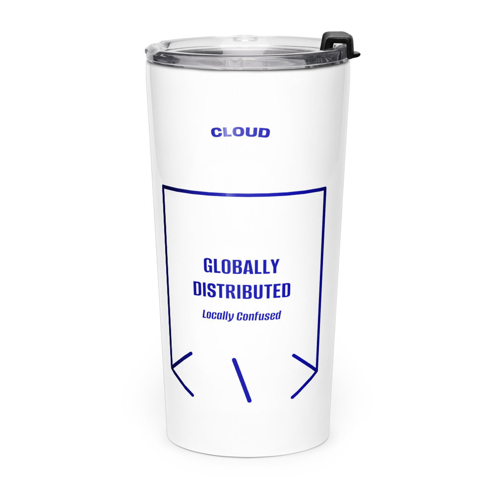 Globally Distributed — White Navy back mockup (20oz)