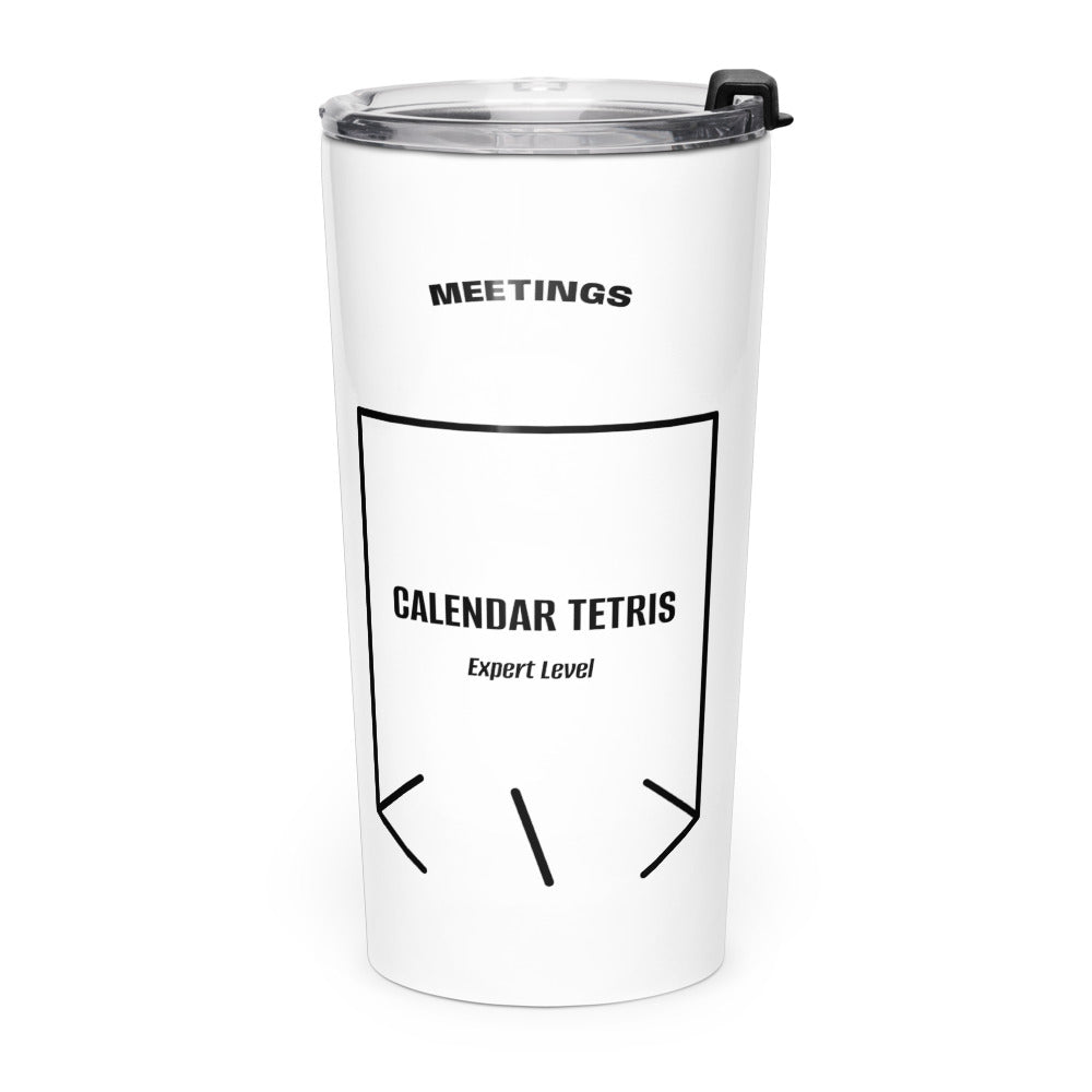 Calendar Tetris — White Black back mockup (20oz)