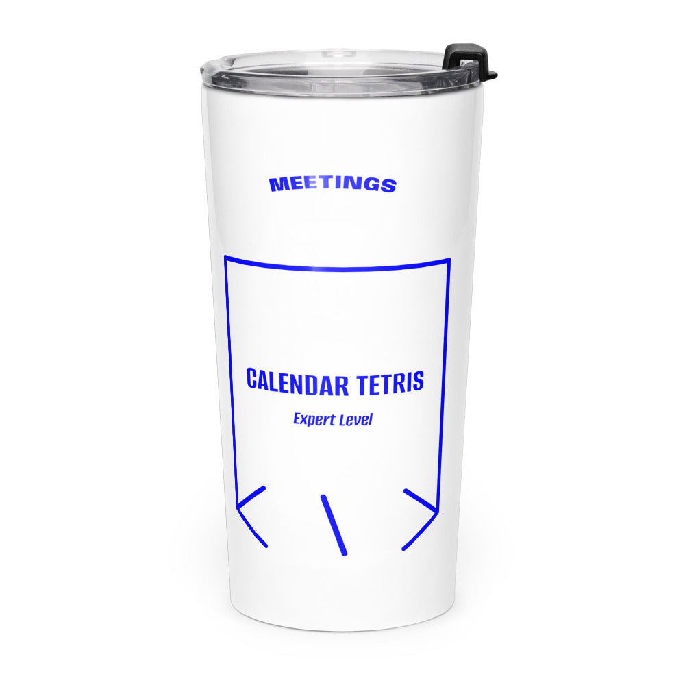 Calendar Tetris — White Blue back mockup (20oz)