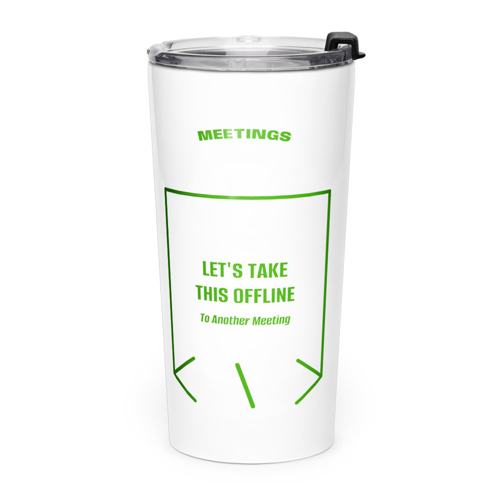 Let's Take This Offline — White Green back mockup (20oz)