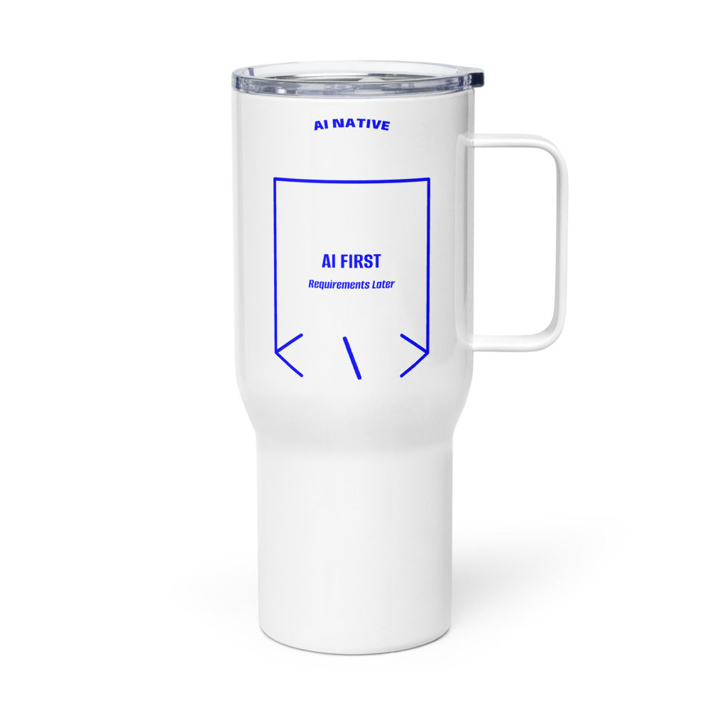 AI First — White Blue back mockup (25 oz)