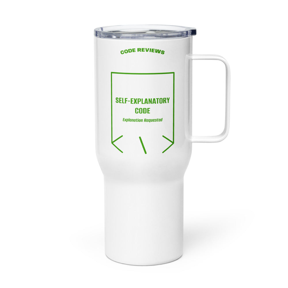 Self-Explanatory Code — White Green back mockup (25 oz)