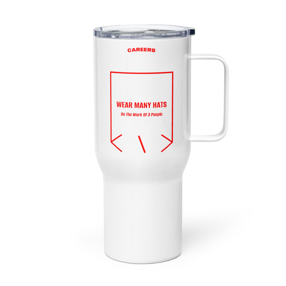 Wear Many Hats — White Red back mockup (25 oz)