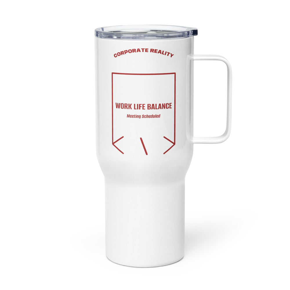 Work Life Balance — White Brown back mockup (25 oz)