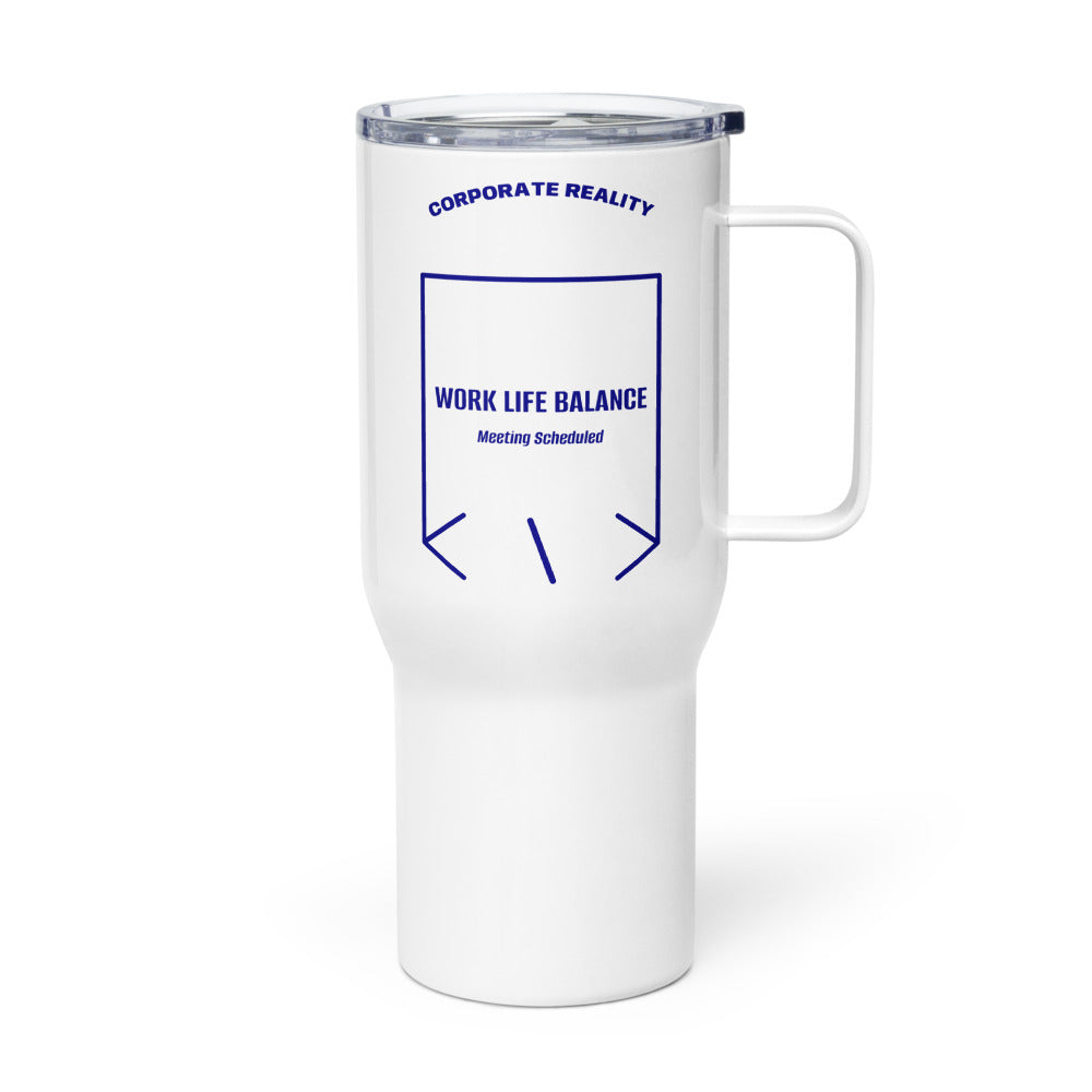 Work Life Balance — White Navy back mockup (25 oz)