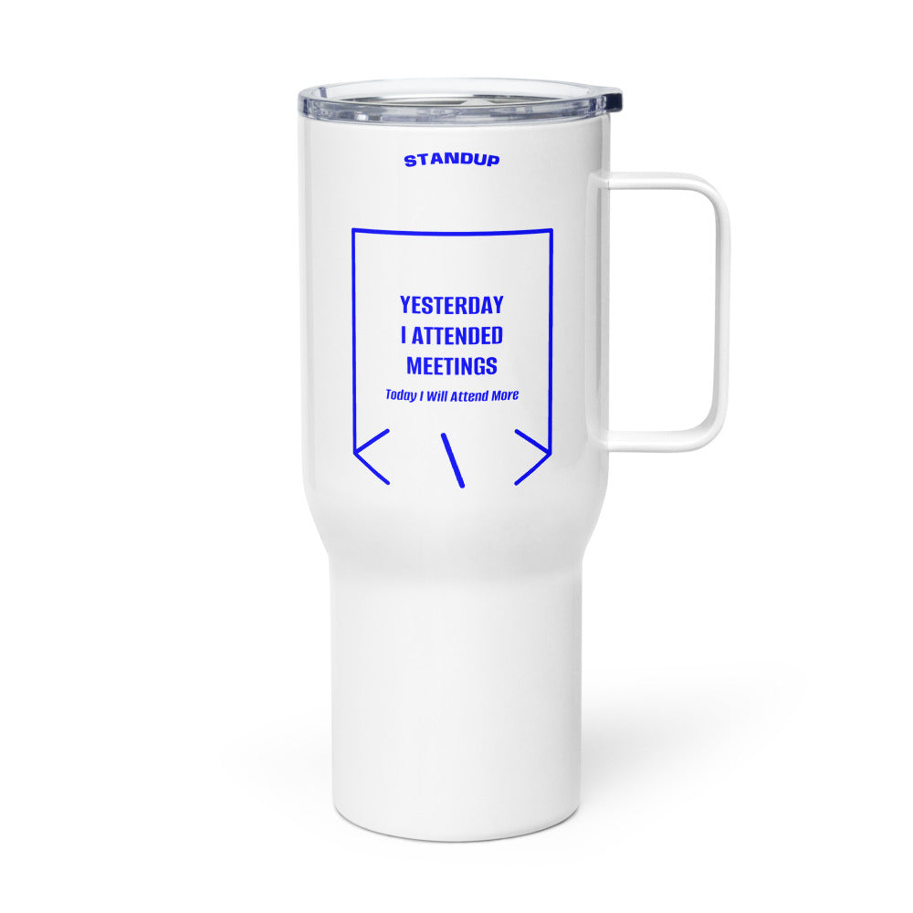 Yesterday I Attended Meetings — White Blue back mockup (25 oz)