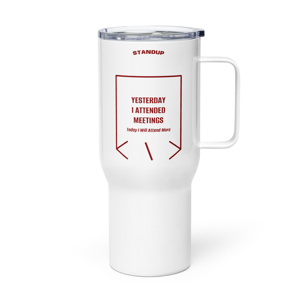 Yesterday I Attended Meetings — White Maroon back mockup (25 oz)