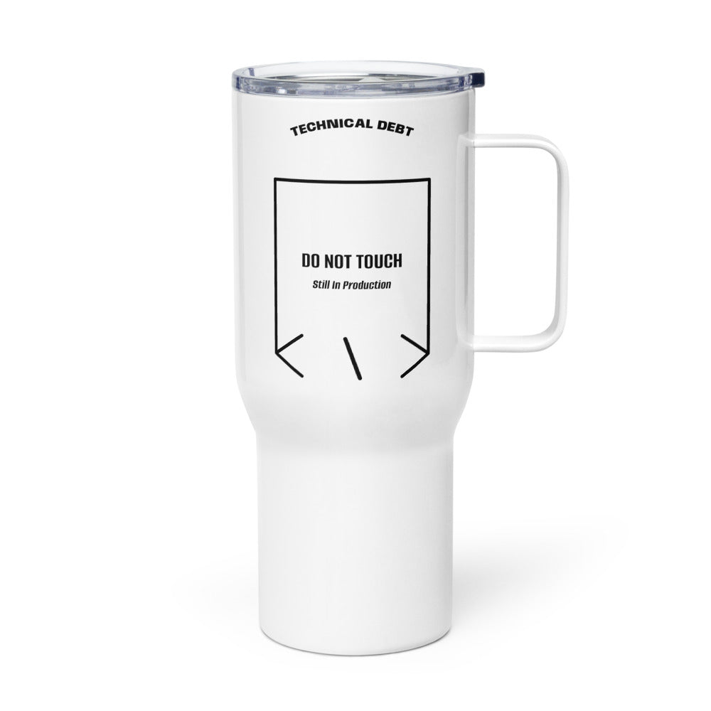 Do Not Touch — White Black back mockup (25 oz)