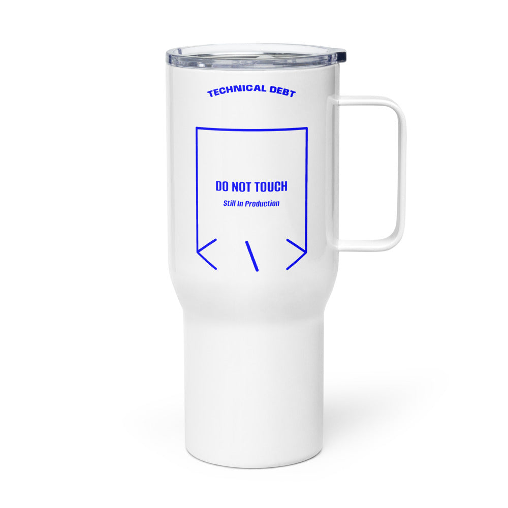 Do Not Touch — White Blue back mockup (25 oz)