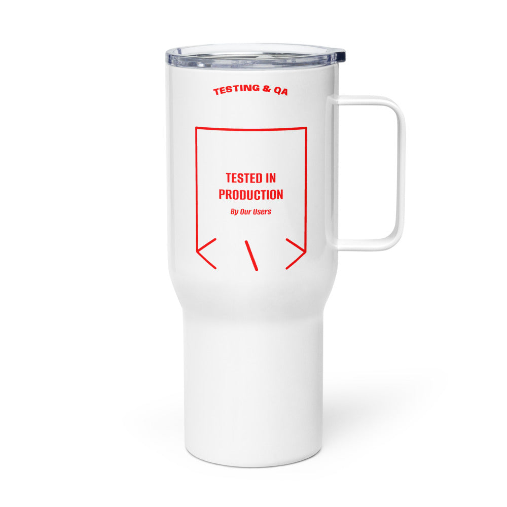 Tested In Production — White Red back mockup (25 oz)