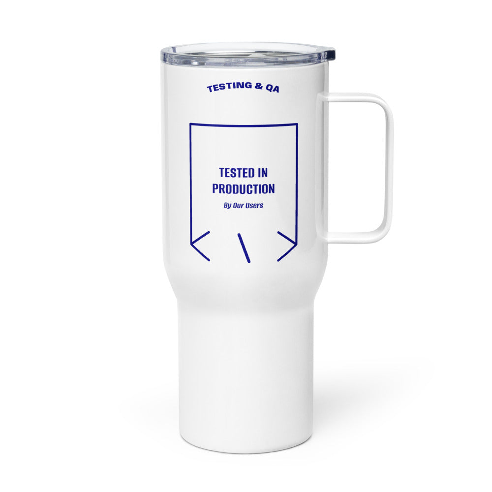 Tested In Production — White Navy back mockup (25 oz)