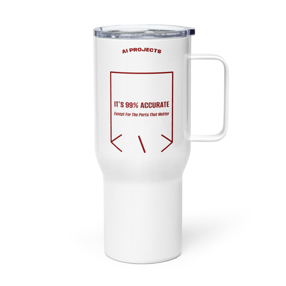 It's 99% Accurate — White Maroon back mockup (25 oz)