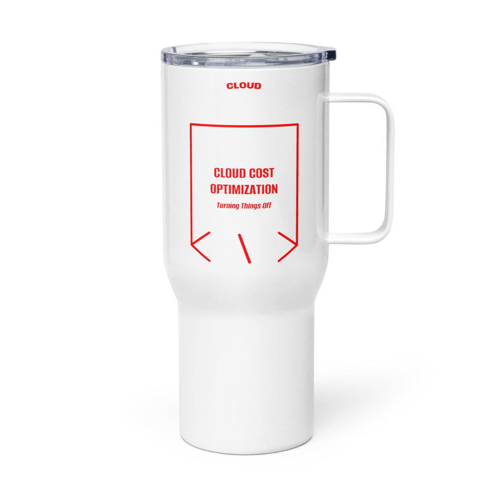 Cloud Cost Optimization — White Red back mockup (25 oz)