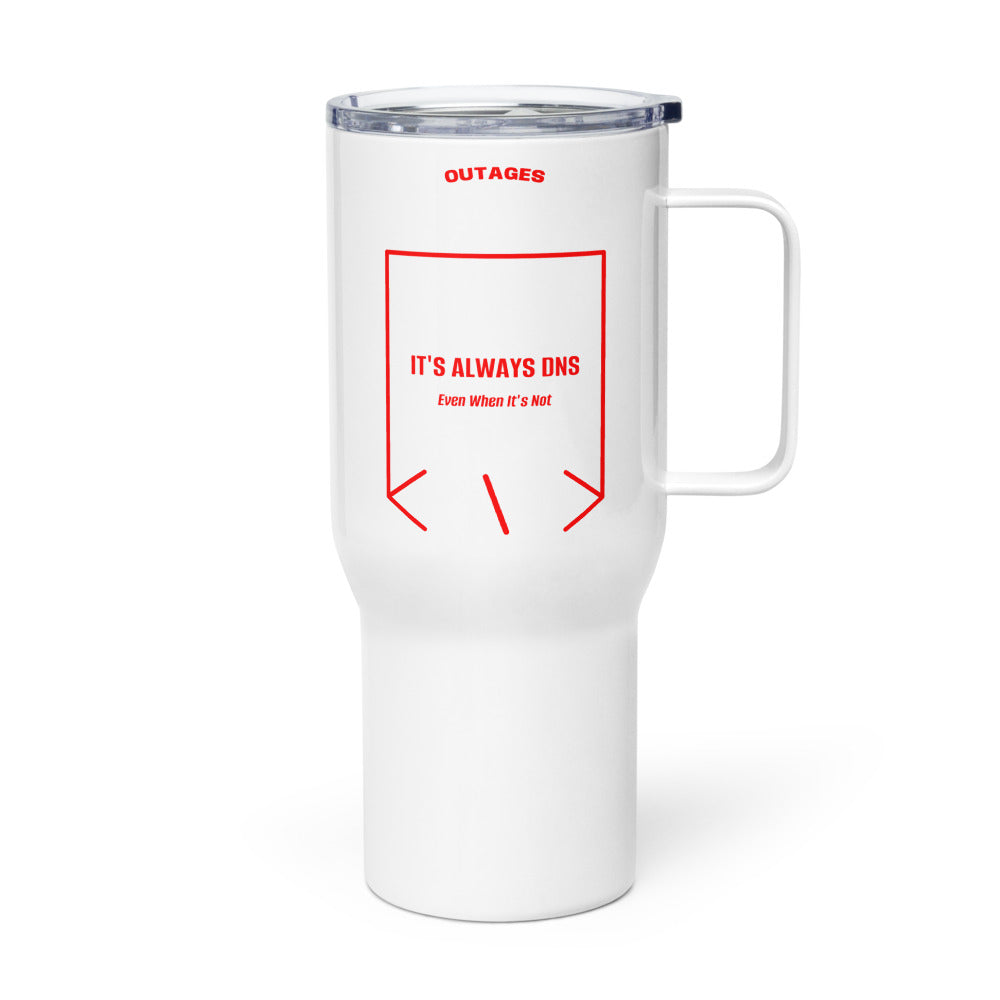 It's Always DNS — White Red back mockup (25 oz)