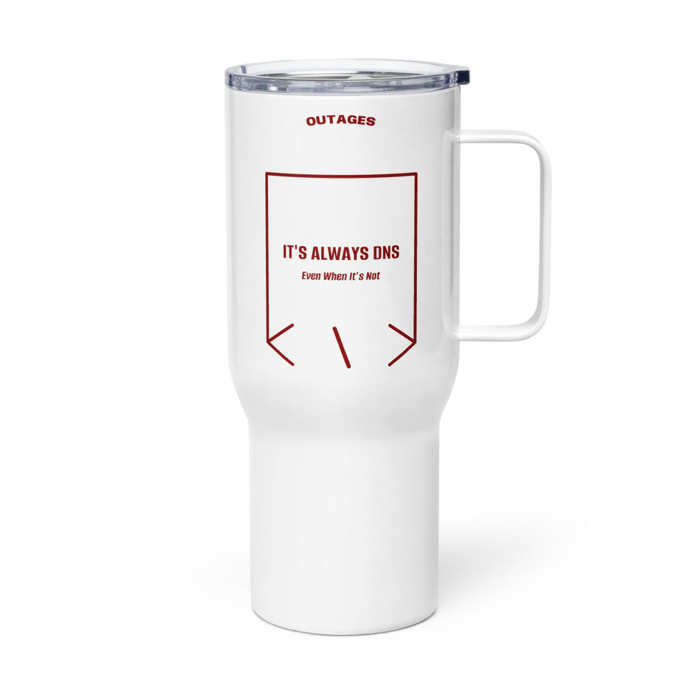 It's Always DNS — White Maroon back mockup (25 oz)
