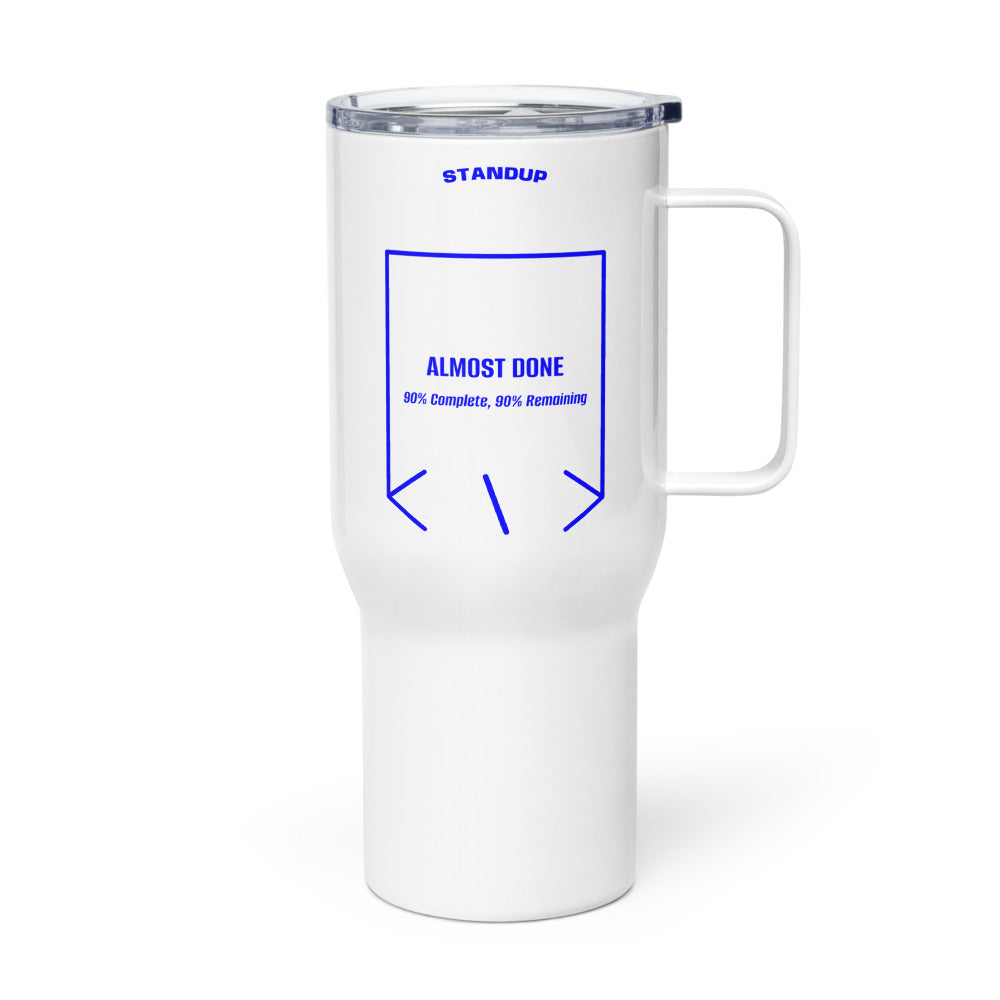 Almost Done — White Blue back mockup (25 oz)