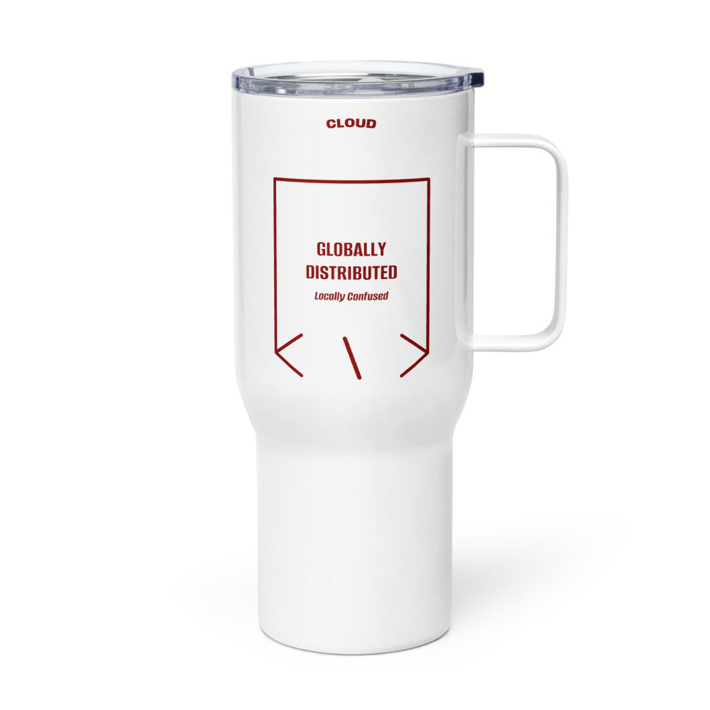 Globally Distributed — White Maroon back mockup (25 oz)