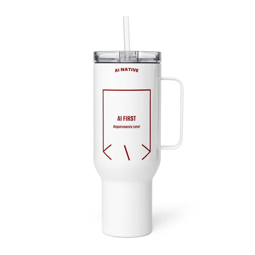 AI First — White Maroon back mockup (40 oz)