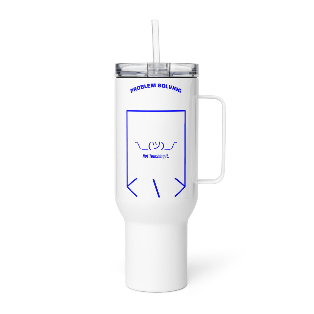 ¯\_(ツ)_/¯ — White Blue back mockup (40 oz)