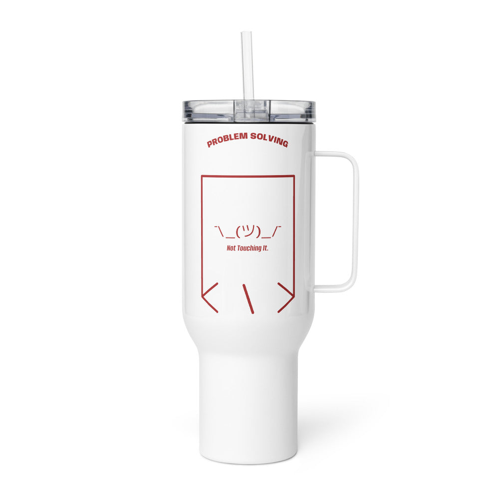 ¯\_(ツ)_/¯ — White Brown back mockup (40 oz)