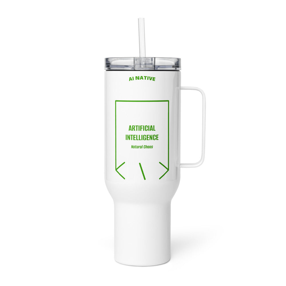Artificial Intelligence — White Green back mockup (40 oz)