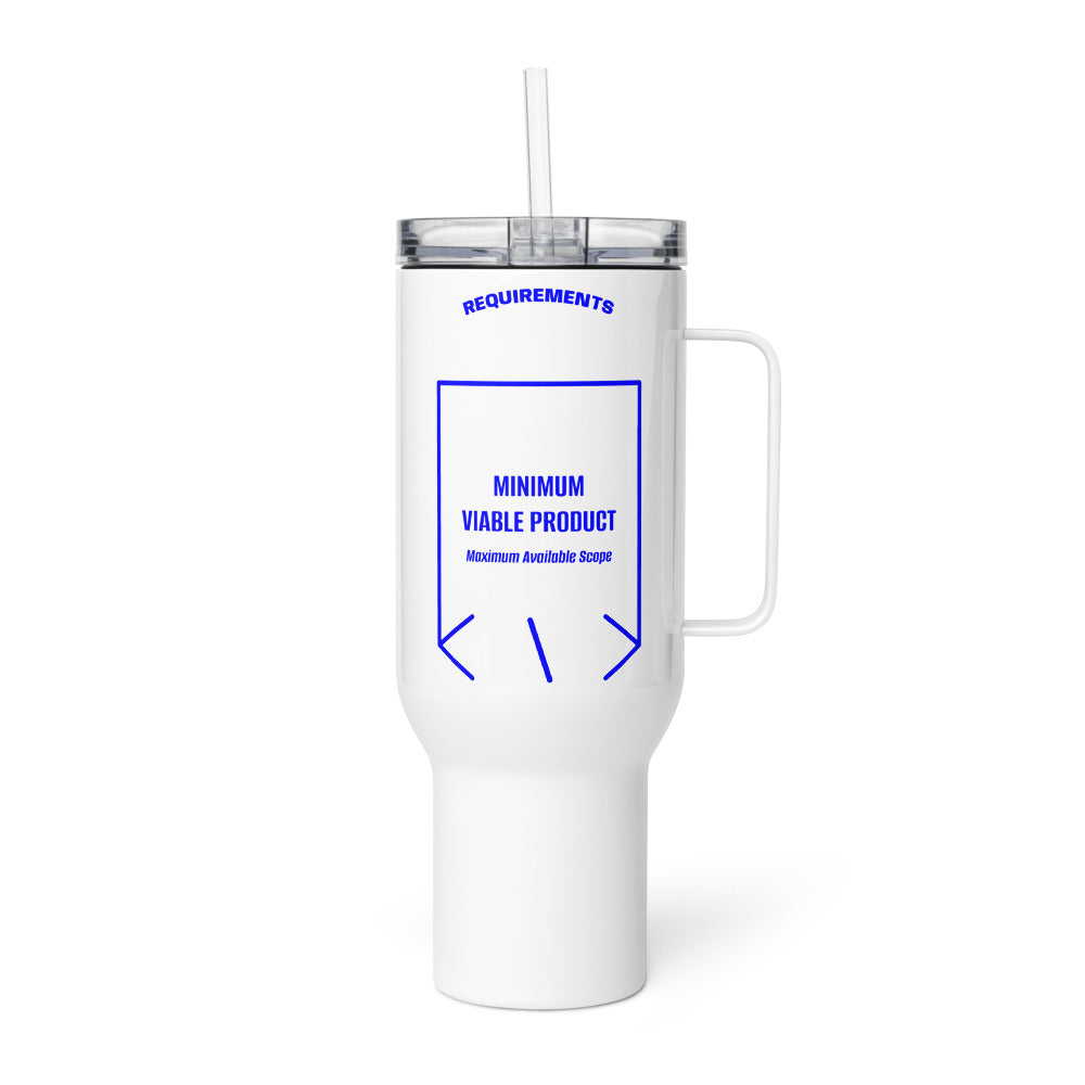 Minimum Viable Product — White Blue back mockup (40 oz)