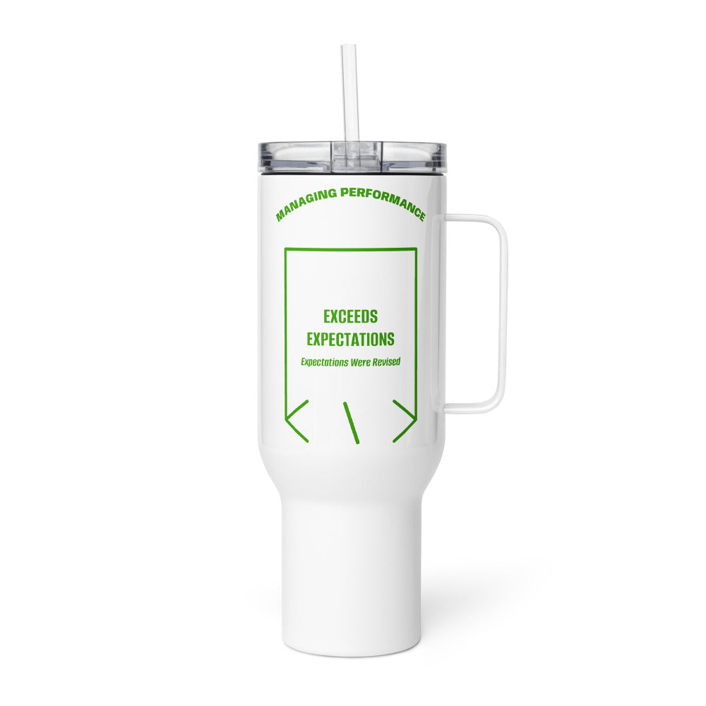Exceeds Expectations — White Green back mockup (40 oz)