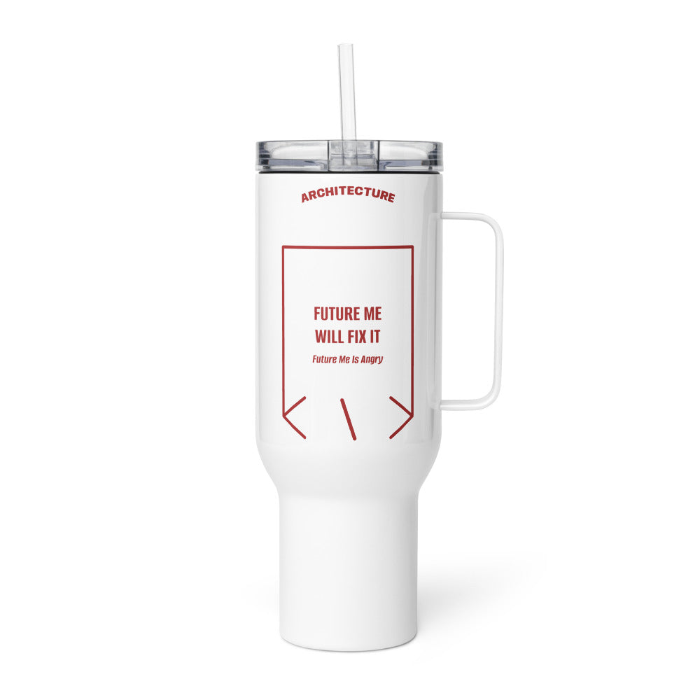 Future Me Will Fix It — White Brown back mockup (40 oz)