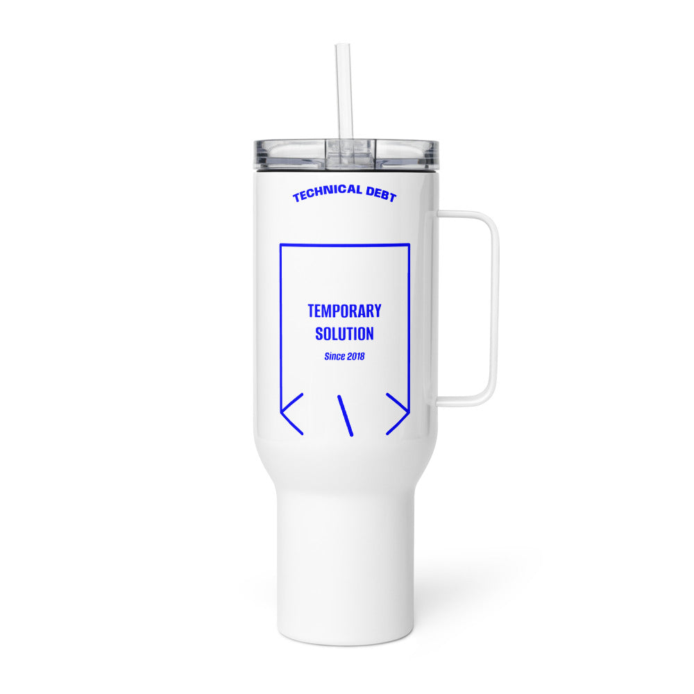 Temporary Solution — White Blue back mockup (40 oz)