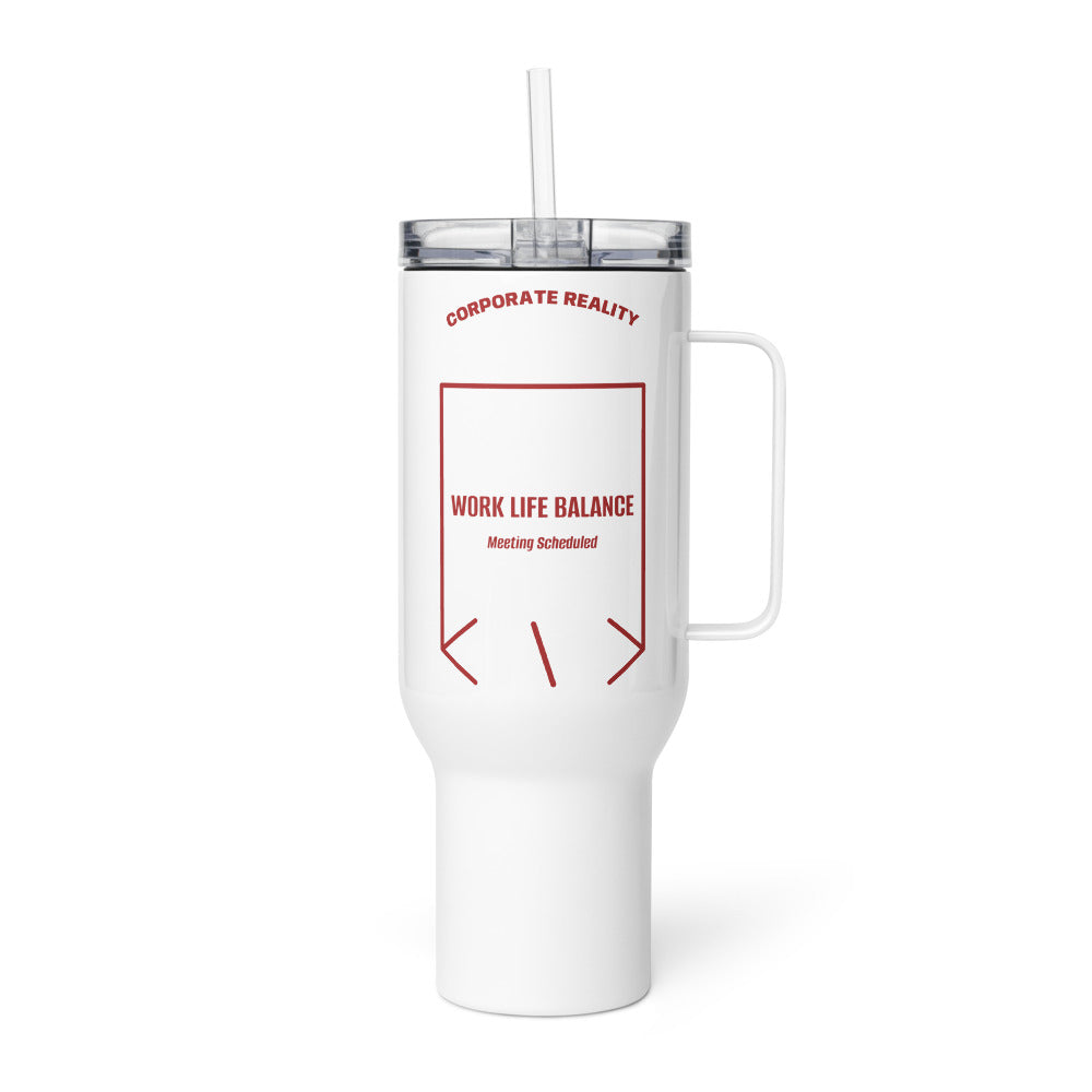 Work Life Balance — White Brown back mockup (40 oz)