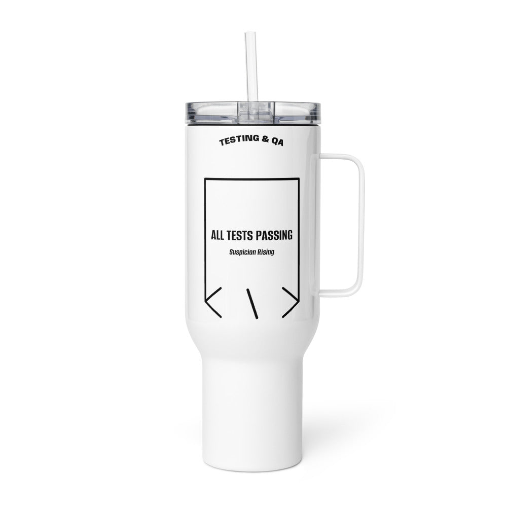 All Tests Passing — White Black back mockup (40 oz)