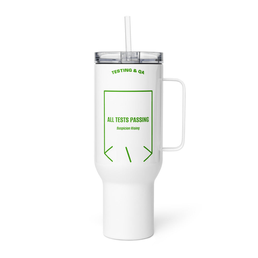 All Tests Passing — White Green back mockup (40 oz)