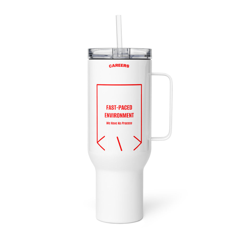 Fast-Paced Environment — White Red back mockup (40 oz)