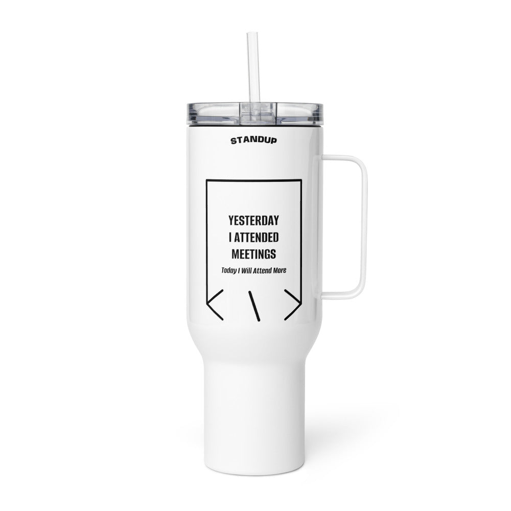 Yesterday I Attended Meetings — White Black back mockup (40 oz)