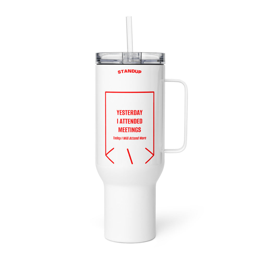 Yesterday I Attended Meetings — White Red back mockup (40 oz)