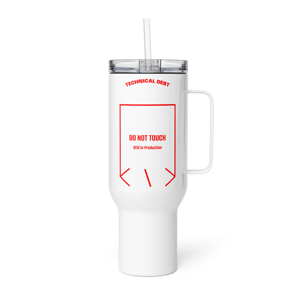 Do Not Touch — White Red back mockup (40 oz)