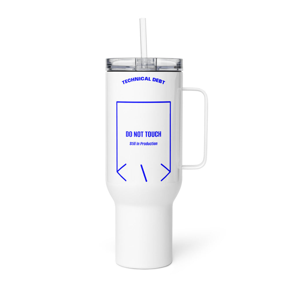 Do Not Touch — White Blue back mockup (40 oz)
