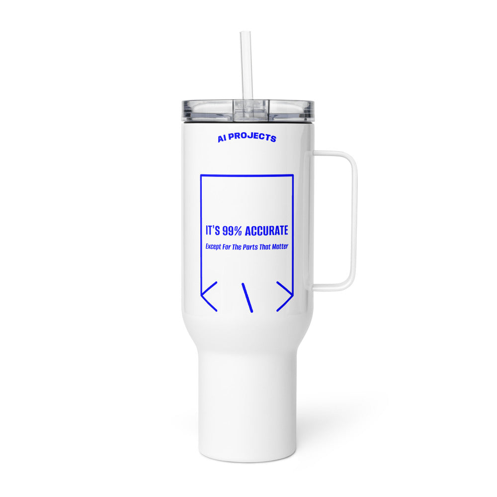 It's 99% Accurate — White Blue back mockup (40 oz)