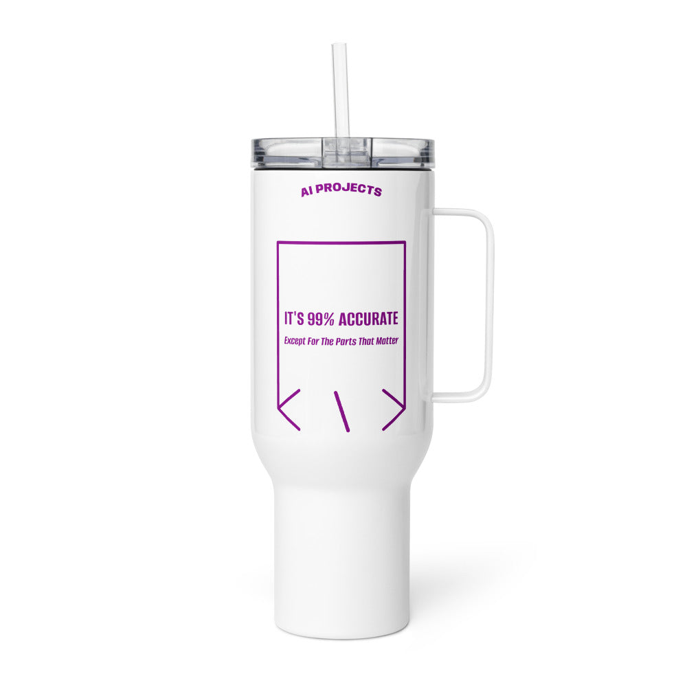 It's 99% Accurate — White Purple back mockup (40 oz)