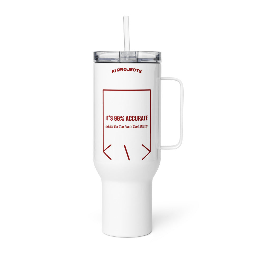 It's 99% Accurate — White Maroon back mockup (40 oz)