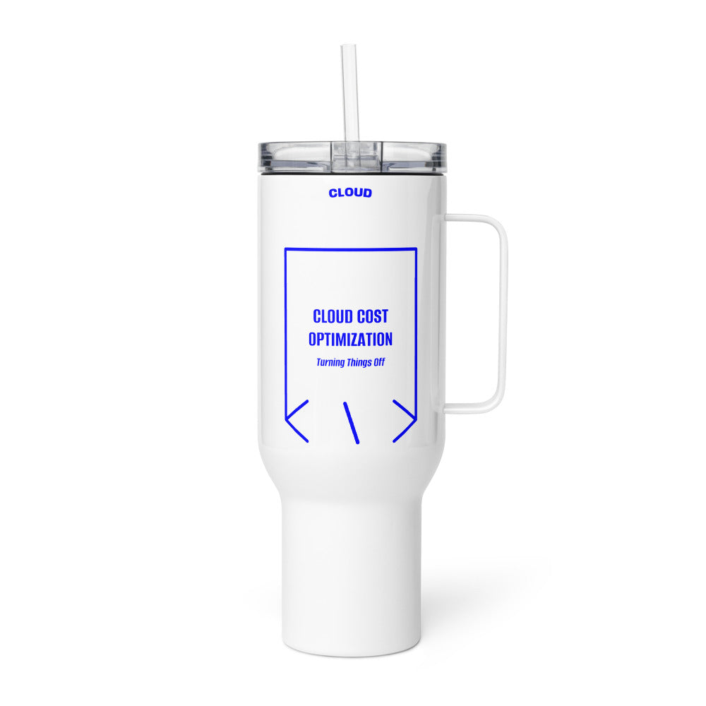 Cloud Cost Optimization — White Blue back mockup (40 oz)