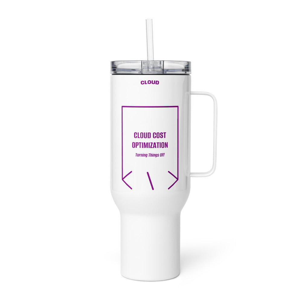 Cloud Cost Optimization — White Purple back mockup (40 oz)