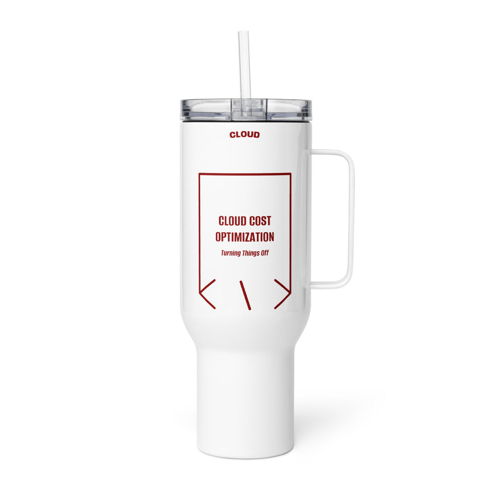 Cloud Cost Optimization — White Maroon back mockup (40 oz)