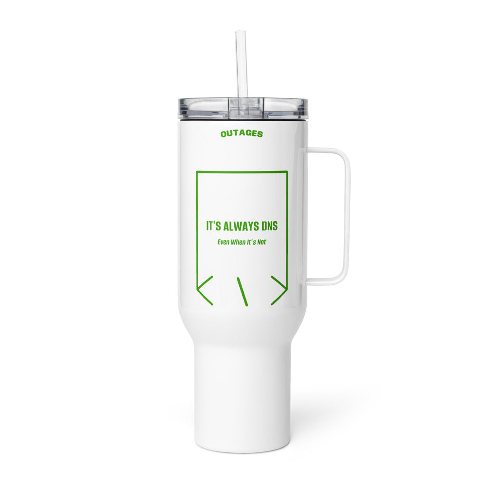 It's Always DNS — White Green back mockup (40 oz)